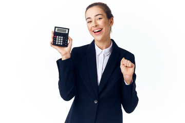 business woman holding credit card