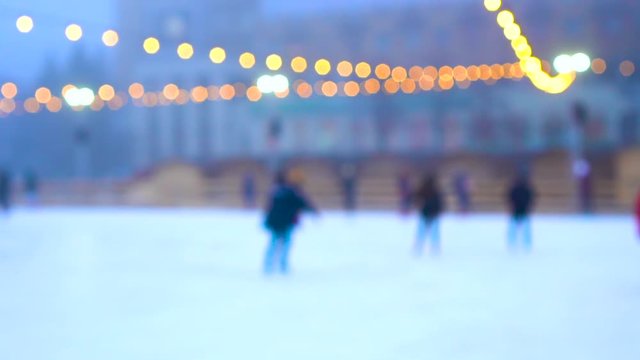 Blurred picture of ice skating ring