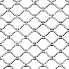 Seamless texture of roll up lattice garage door isolated on white background. Pisa. Italy.