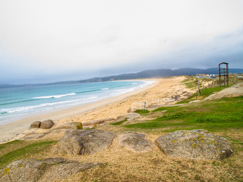 View of La Lanzada beach in Pontevedra