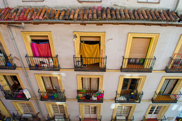 Fototapeta na wymiar Old houses in Madrid, Spain.