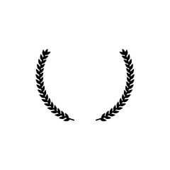 Laurel wreath black isolated simple vector icon. Glyph pictogram.
