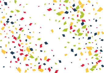 Festive color rectangle confetti background. Abstract frame confetti texture for holiday, postcard, poster, website, carnivals, birthday and children's parties. Cover confetti mock-up. Wedding card