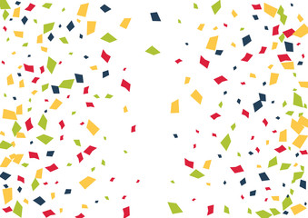 Festive color rectangle confetti background. Abstract frame confetti texture for holiday, postcard, poster, website, carnivals, birthday and children's parties. Cover confetti mock-up. Wedding card