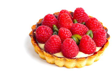 a very tasty cake with raspberry