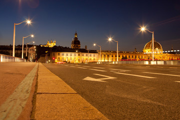 View on Bridge of the Palace of Justice in Lyon, France.