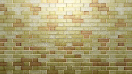 Background texture with rectangular shaped yellow tiles with reflective and smooth surface.