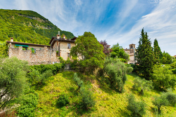 Fototapeta na wymiar Rural landscape at Renzano near Salo, Brescia region Lombardy Italy