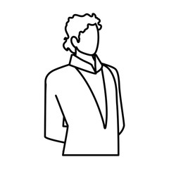 businessman faceless on white background