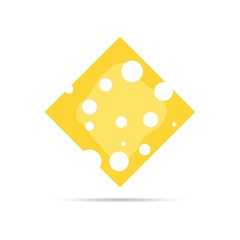 cheese icon. slice of cheese in the cut. Vector