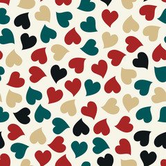 Hearts seamless pattern. Colorful hearts. Love. Valentine's Day background.