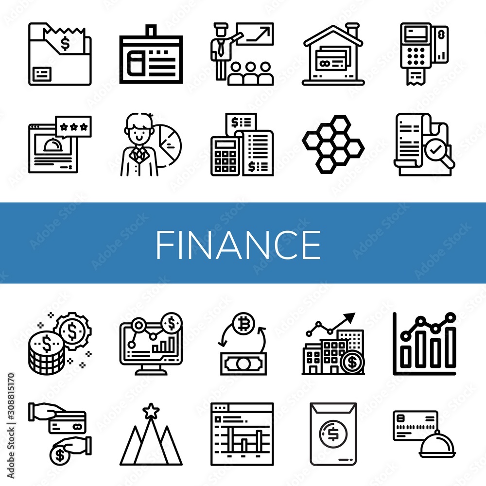 Wall mural finance icon set