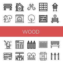 wood icon set