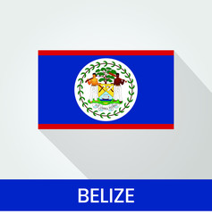 Flag of The Belize With Shadow