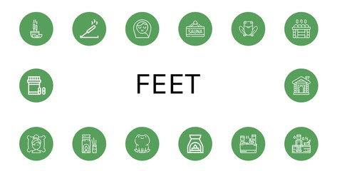 feet icon set