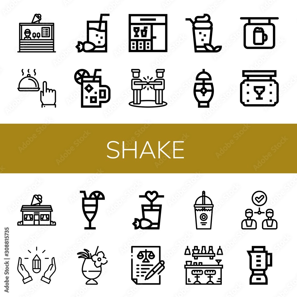 Wall mural shake icon set