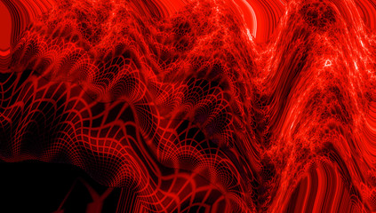 Fototapeta na wymiar Dynamic lights speed red neon road in night time. Dark background with red neon rays