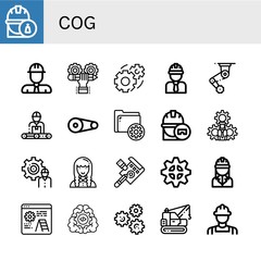 Set of cog icons