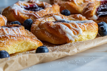 Blueberry Danish Snail Pastries