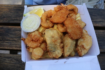 Fish and Chips at the beach in Australia