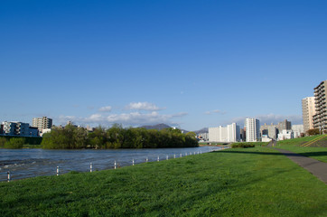 Fototapeta premium 豊平川の風景