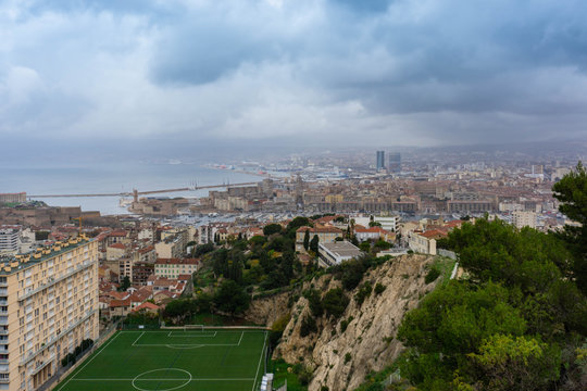 Marseille panorama from Notre Dame de la Garde hill