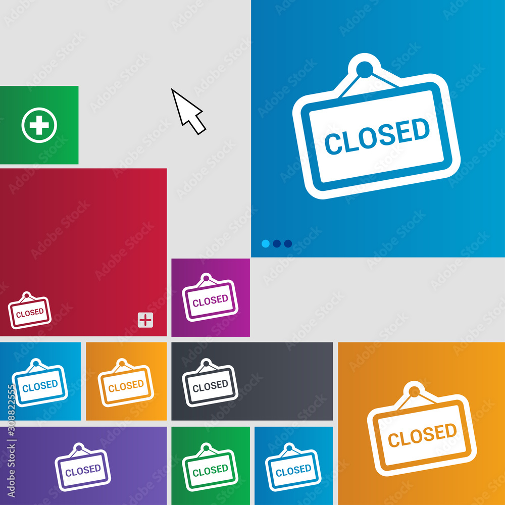 Wall mural close icon sign. buttons. modern interface website buttons with cursor pointer.
