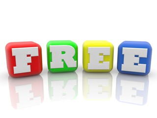 Free concept on different colored toy blocks