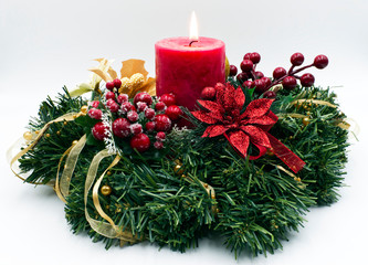 Traditional christmas decoration isolated on white background