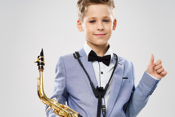 boy with saxophone