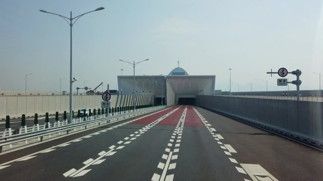 Morning view of the famous Hong Kong - Zhuhai - Macau Bridge