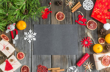 Christmas composition background. Mock up. copy space