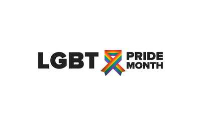 LGBT Pride Month in June. Lesbian Gay Bisexual Transgender. Celebrated annual. LGBT flag. Rainbow love concept. Human rights and tolerance. Poster, card, banner and background. Vector ilustration