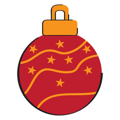 Isolated decorated christmas ball icon - Vector illustration