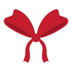 Isolated red ribbon icon. Christmas decoration - Vector