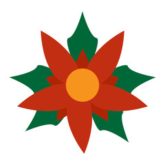 Red flower icon. Christmas flower - Vector illustration