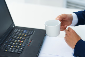businessman working on laptop in office