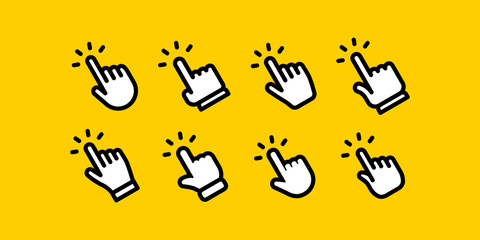 Obraz premium Hand click icon collection. Clicking hands vector icons set.