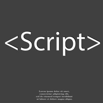 Script icon symbol Flat modern web design with long shadow and space for your text. 