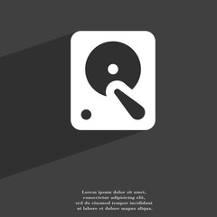 hard disk icon symbol Flat modern web design with long shadow and space for your text. 