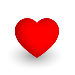 Red heart. Symbol of love and St Valentines Day. 3D vector illustration