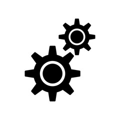 Gears icon, system settings symbol. Cogwheel pictogram.