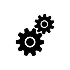 Gears icon, system settings symbol. Cogwheel pictogram.