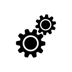 Gears icon, system settings symbol. Cogwheel pictogram.