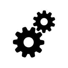 Gears icon, system settings symbol. Cogwheel pictogram.
