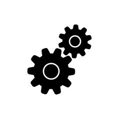 Gears icon, system settings symbol. Cogwheel pictogram.