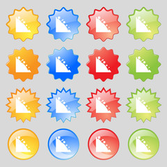 Rockfall icon. Big set of 16 colorful modern buttons for your design.
