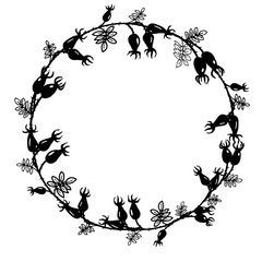 Hand drown floral wreath leaves greenery floral elements