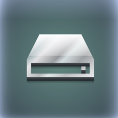CD-ROM icon symbol. 3D style. Trendy, modern design with space for your text . Raster