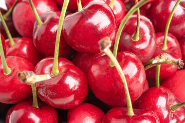Macro Shot Of Fresh Cherries In Bowl